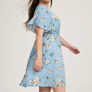 Torrid Light Blue Floral Midi Dress